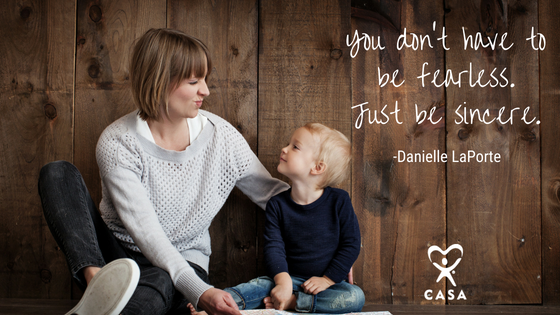 Woman and Child. You don't have to be fearless. Just be sincere. - Danielle LaPorte